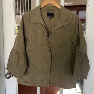 Banana Republic, olive green canvas jacket w/ bell sleeves, sz S